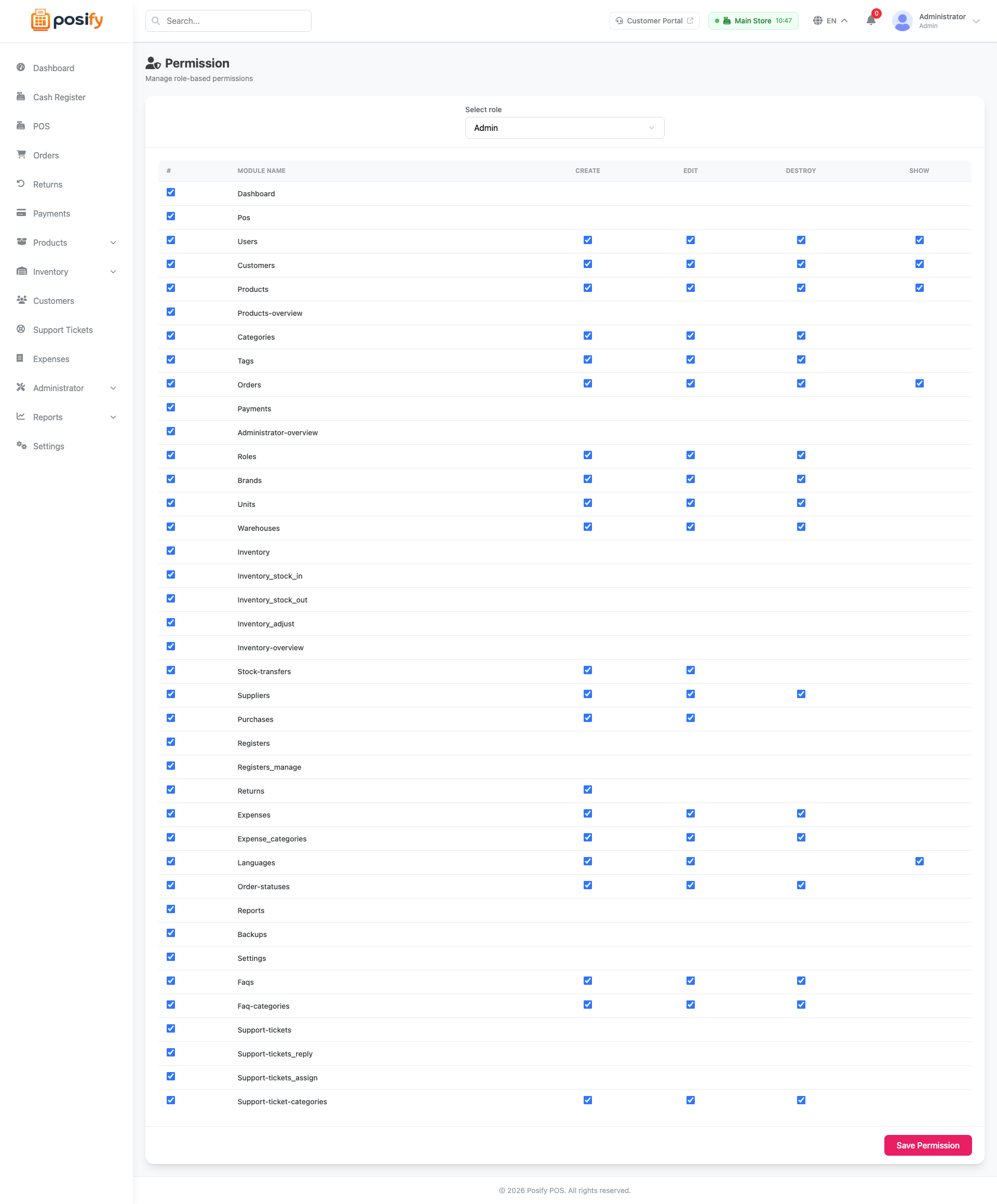 Roles & Permissions