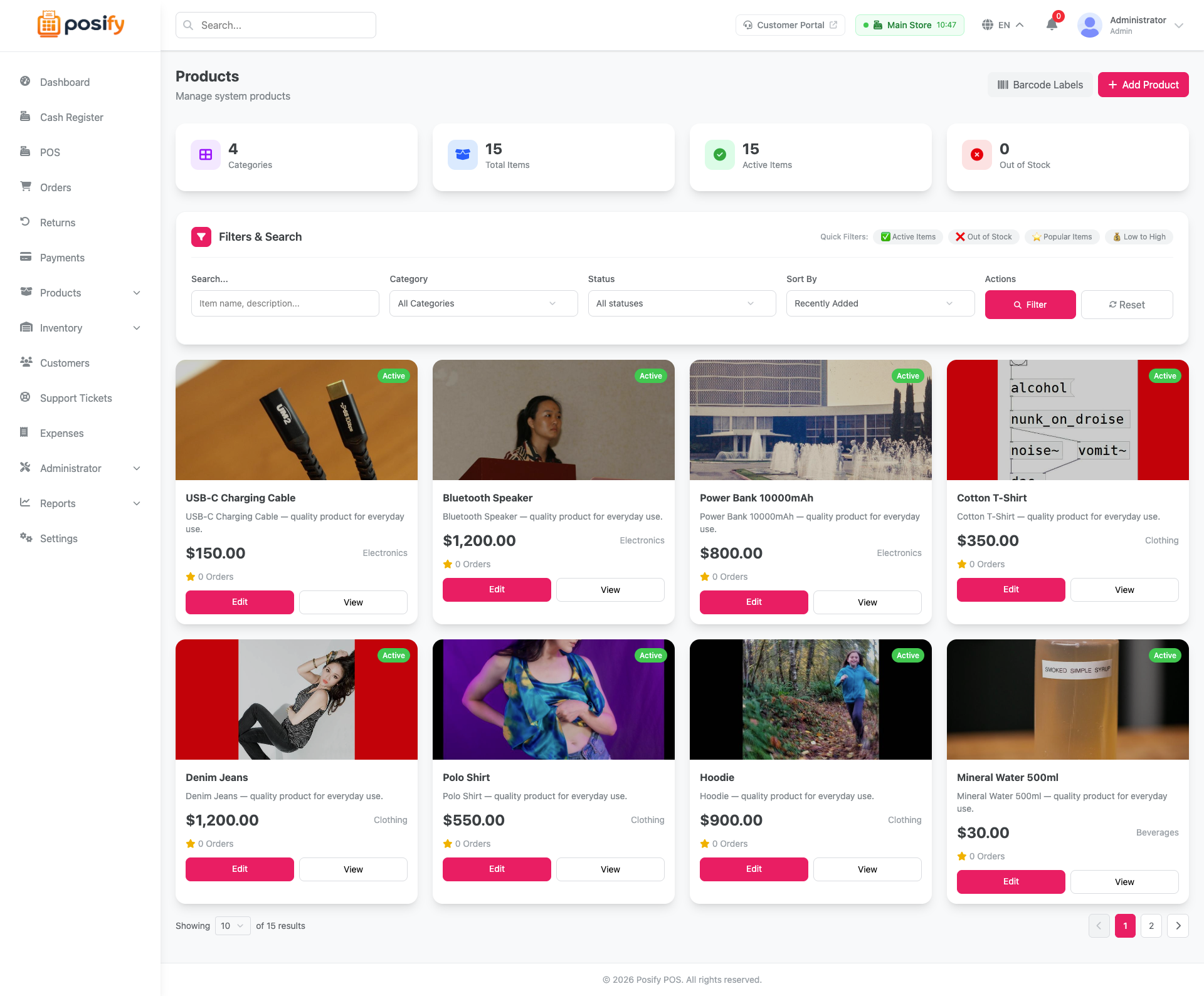 Products & Inventory